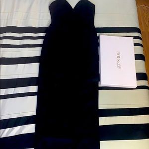 Black Corset High Split Maxi Dress